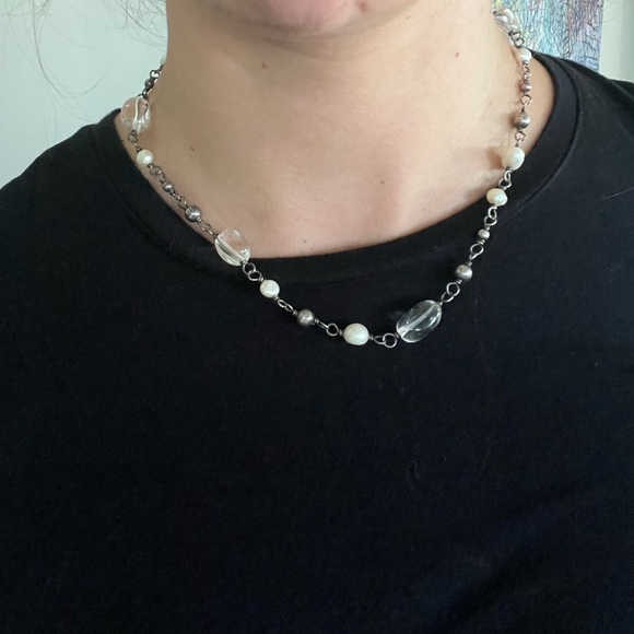 Silpada Vintage Glass Bead White Pearl Sterling Silver Necklace - N1602 Retired - Picture 4 of 8